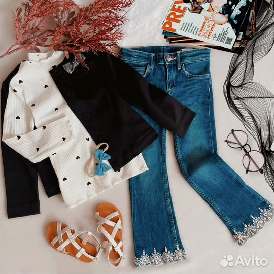 Стильная одежда для девочки (джинсы, лонг, пиджак)