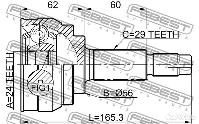 Шрус наружный 24x56x29 (nissan teana J31 2003-2008