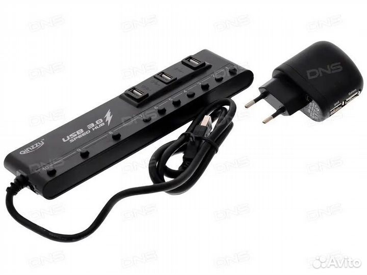 Usb хаб с питанием Ginzzu