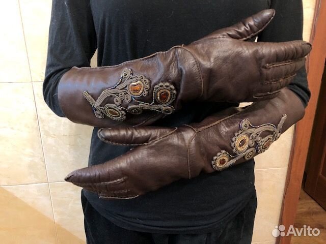 Перчатки кожа Италия Patrizia Peppe