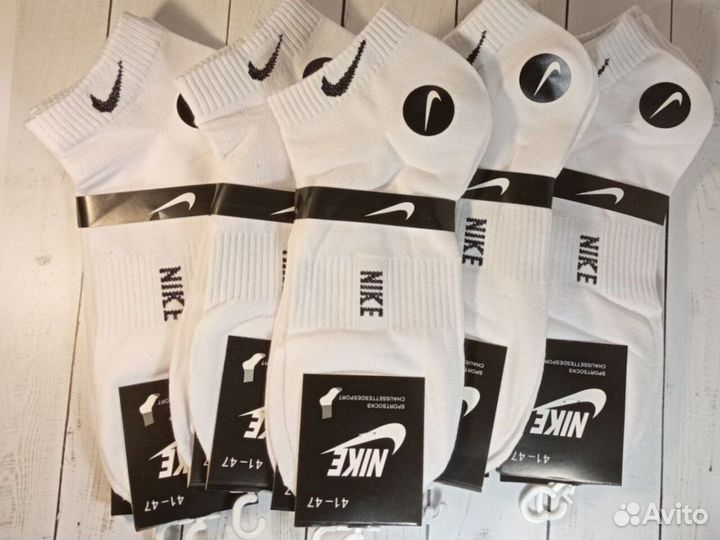 Короткие белые носки Nike хлопок