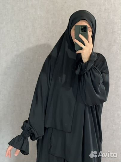 Намазник из ткани шелк в полоску