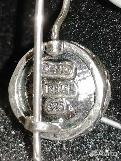 Den'o серьги 925 натур.жем.Новые