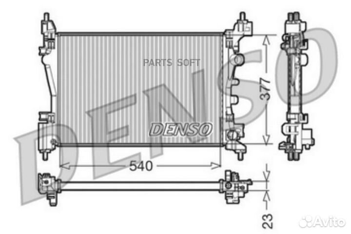 Denso DRM20095 Радиатор opel corsa D 1.0/1.4 06