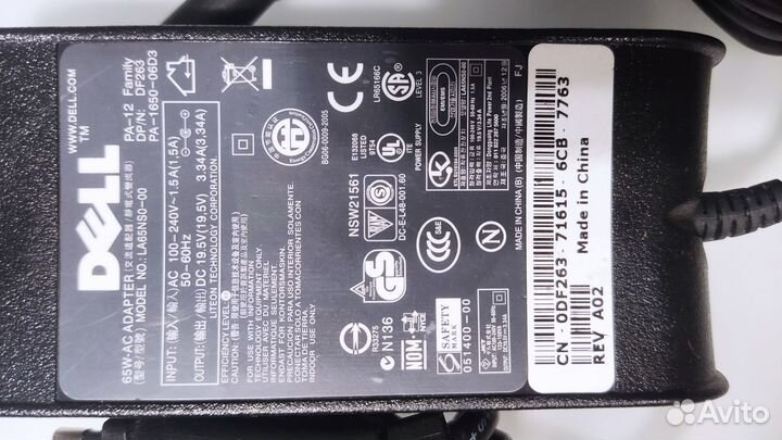 Блок питания для ноутбука dell модель: LA65NS0-00