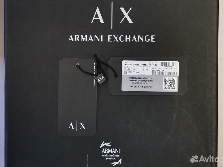 Кроссовки кеды кожа Armani Exchange (р.44/29см)