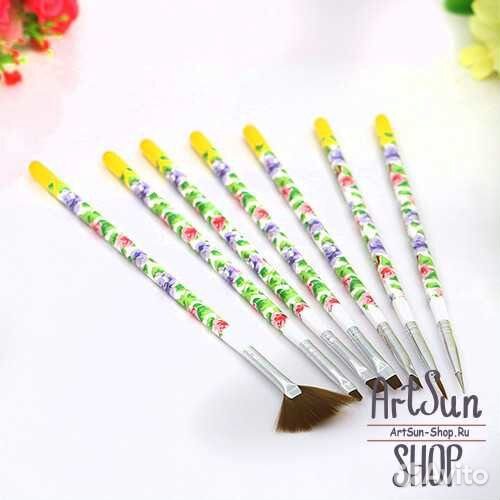 Набор кисточек (7шт) для дизайна на ногтях