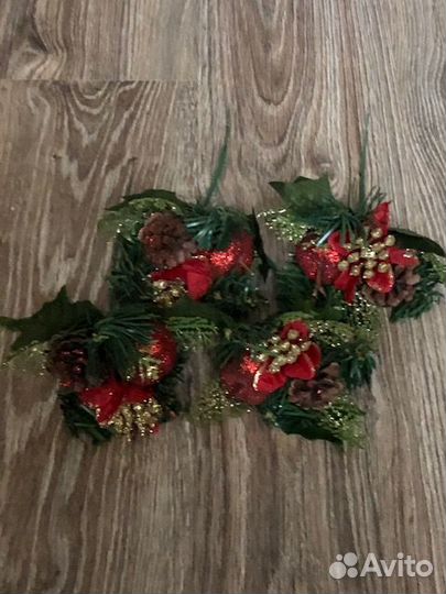 Настенный Новогодний венок 45см Букетик Декор