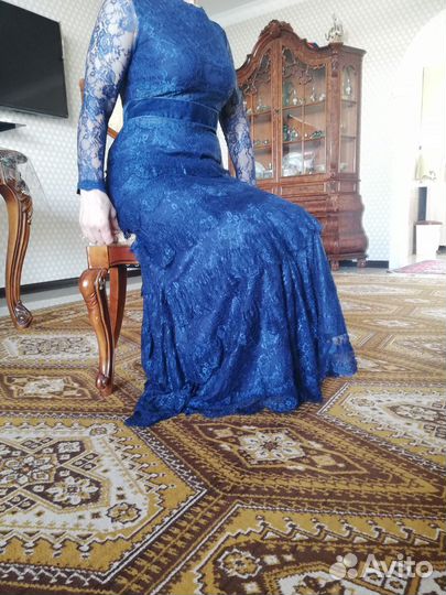 Вечернее платье 48 размер синее