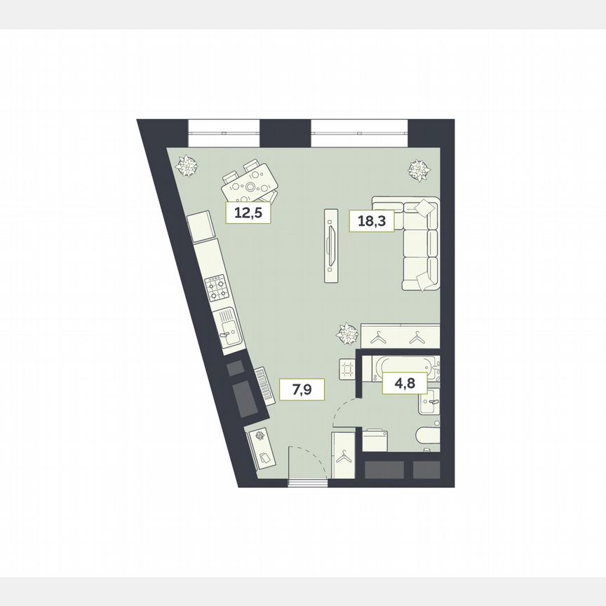 1-к. квартира, 43,5 м², 27/27 эт.