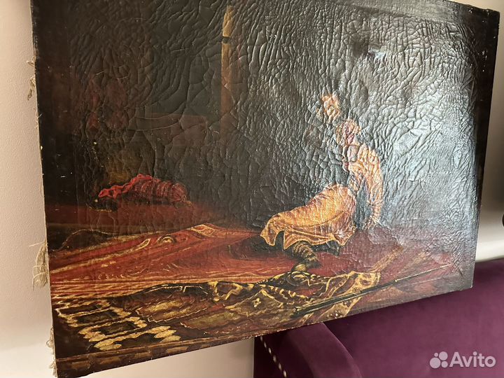 Картина маслом на холсте старинная