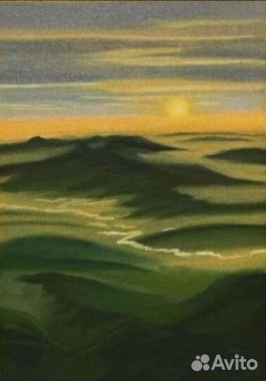 Картина маслом/Горный пейзаж