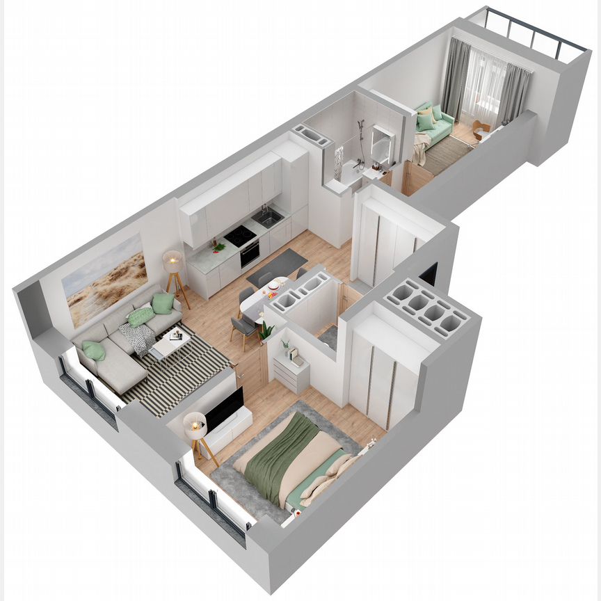 2-к. квартира, 55,5 м², 11/23 эт.