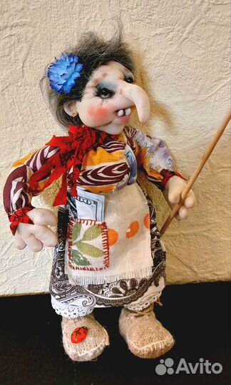 Оберег дома, баба Яга, кукла 30см hand made