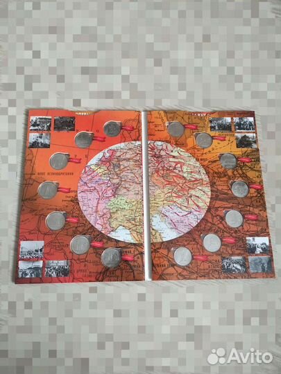 Подарок открытка альбом с монетами на 9 мая и др