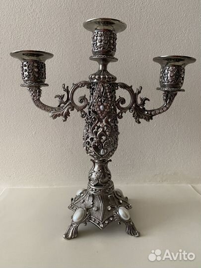 Подсвечники (латунь, металл, стразы, жемчуг)