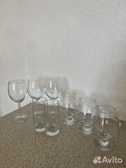 Бокалы фужеры рюмки