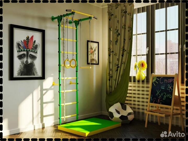 Шведская стенка Пристенная для детей + Турник