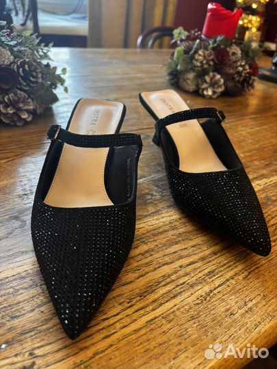 Мюли туфли новые стразы блестящие