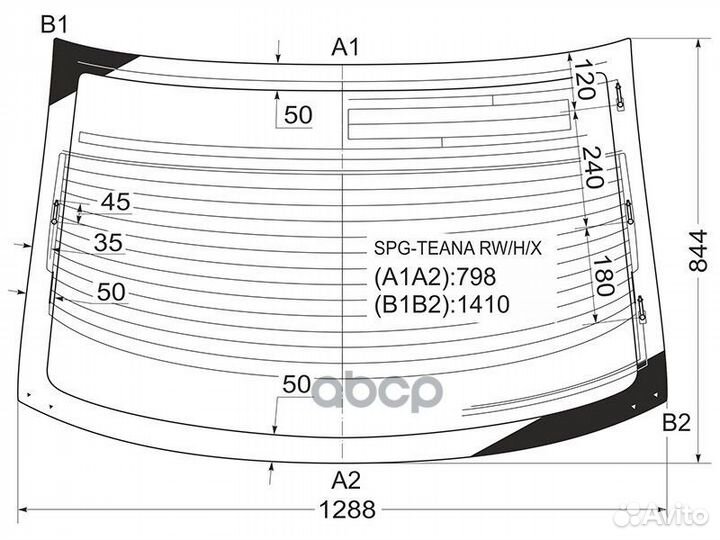 Стекло заднее с обогревом nissan teana 03-08 SP