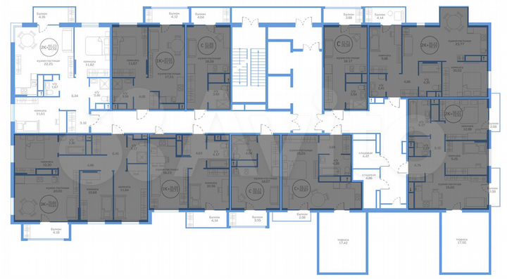 2-к. квартира, 60,2 м², 18/20 эт.