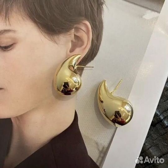 Золотые серьги капли poison drop