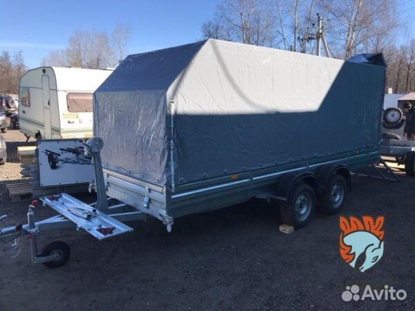 Двухосный прицеп с тентом аэро 180 см мзса 817735