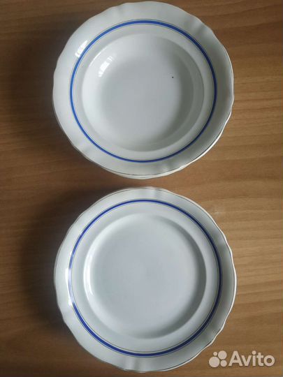 Тарелки фаянс 8 шт. зик Конаково СССР 1950гг