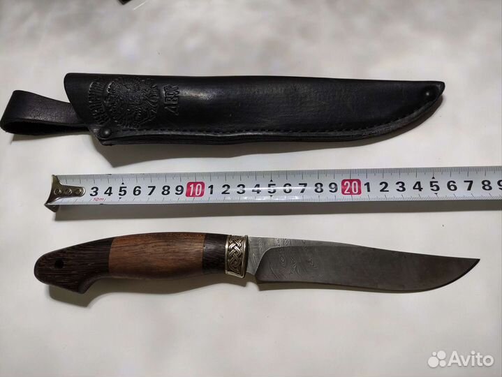 Нож охотничий из дамасской стали