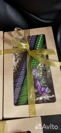 Подарочный набор свечей из натуральной вощины