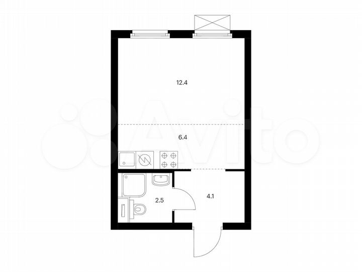 Квартира-студия, 25,4 м², 13/28 эт.