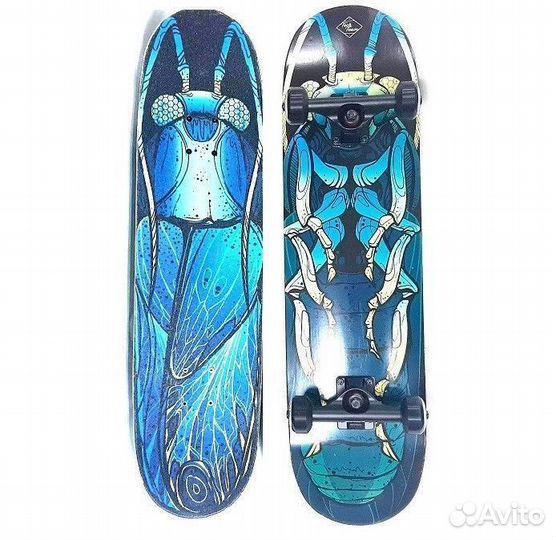 Скейтборд Tech Team Vulcan Черный/Голубой