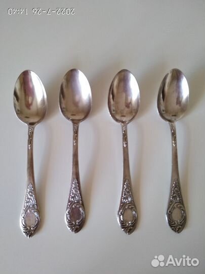 Ложки столовые из 4-х штук. Мельхиор. СССР