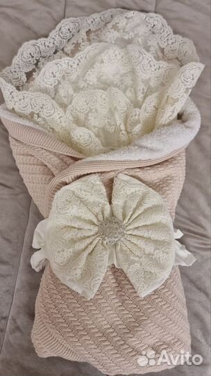 Конверт на выписку, плед утепленный Наследник