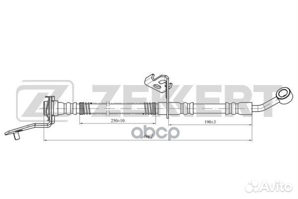 Шланг тормозной передний левый Hyundai Solaris