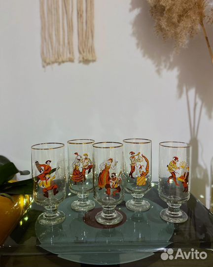 Винтажные бокалы / фужеры Танец 1980-е годы СССР