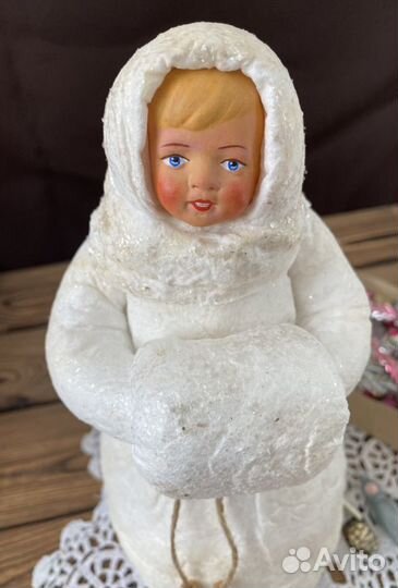 Снегурочка в ретро стиле (ватная игрушка)