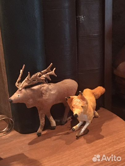 Елочные игрушки ссср. Довоенные. Лиса и Лось