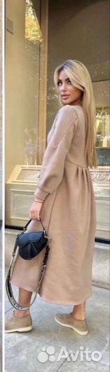 Платье футер на флисе оверсайз