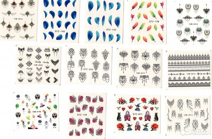 Наклейки для ногтей. Разные темы