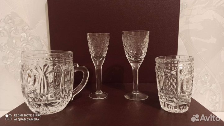 Хрустальные бокалы фужеры рюмки СССР