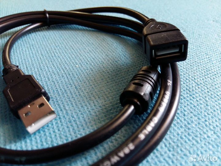 Удлинитель USB 1,5 метра USB 2.0 (чёрный)