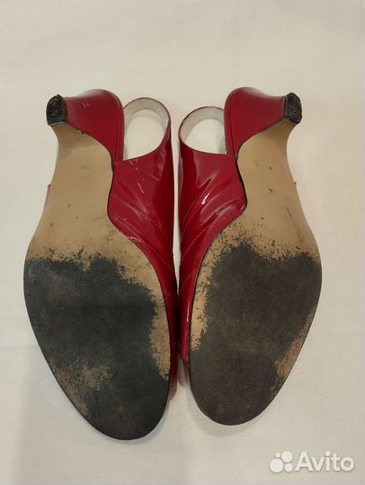 Винтажные ретро босоножки Югославия красные