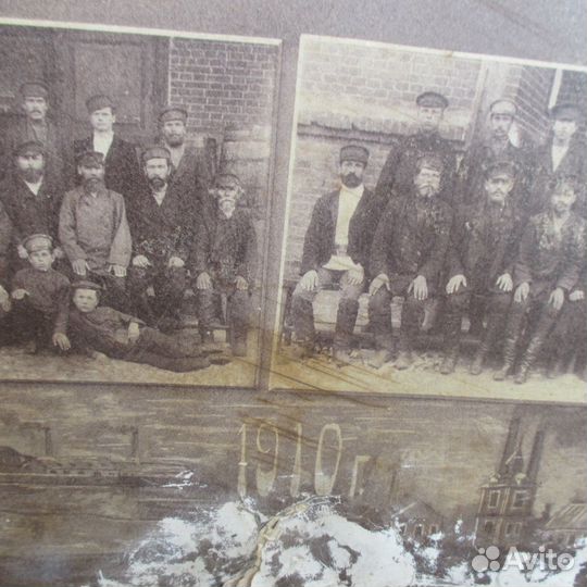 Большая старинная фотография 1910 года