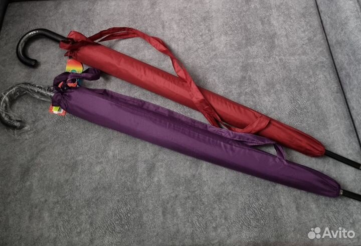 Зонт трость новый семейный кожаная ручка крюк