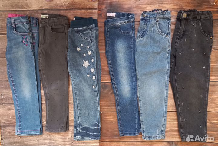 Джинсы(вещи) пакетом для девочки 104 и 104-110