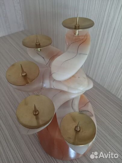 Подсвечник из натурального камня, селенит