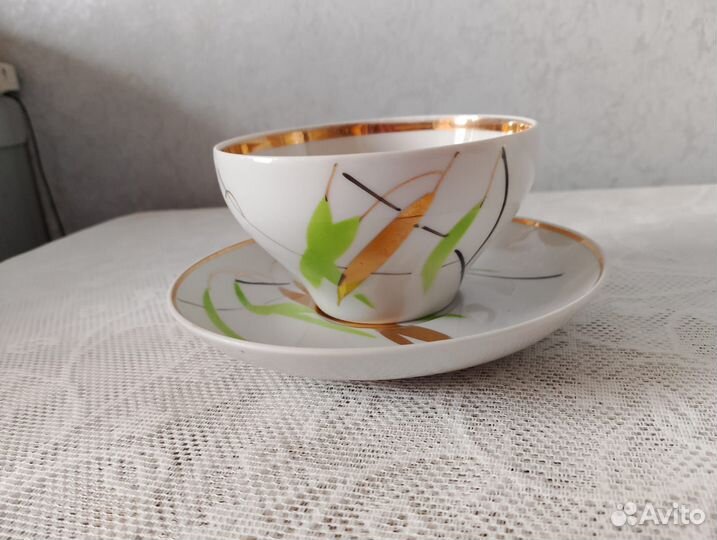 Чайная пара и молочник Ивушка