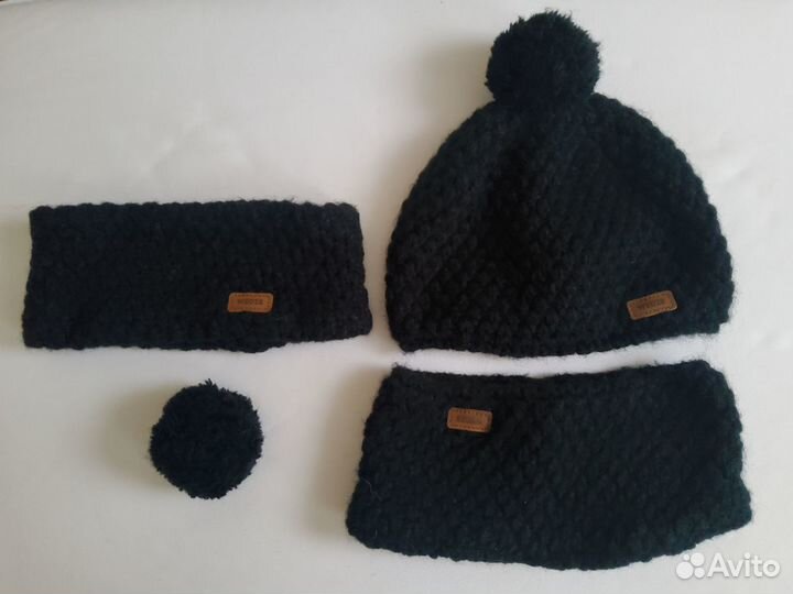 Шапки, снуды и повязки черные и белые Декатлон