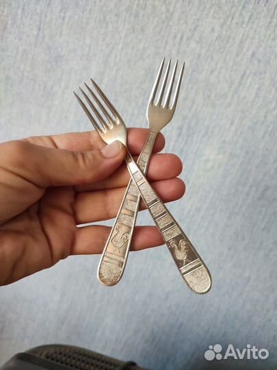 Советские детские вилочки с Петушком